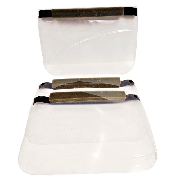 CLEAR FACE SHIELD Medical Facemask Eye Protector PPE Foam Band 3 Pk USA Shipper - Picture 1 of 7